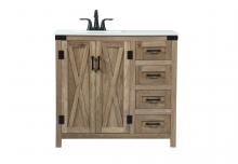 Elegant VF90236NT - 36 Inch Single Bathroom Vanity in Natural Oak