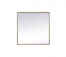 Elegant MR42424BR - Metal Frame Square Mirror 24 inch in Brass