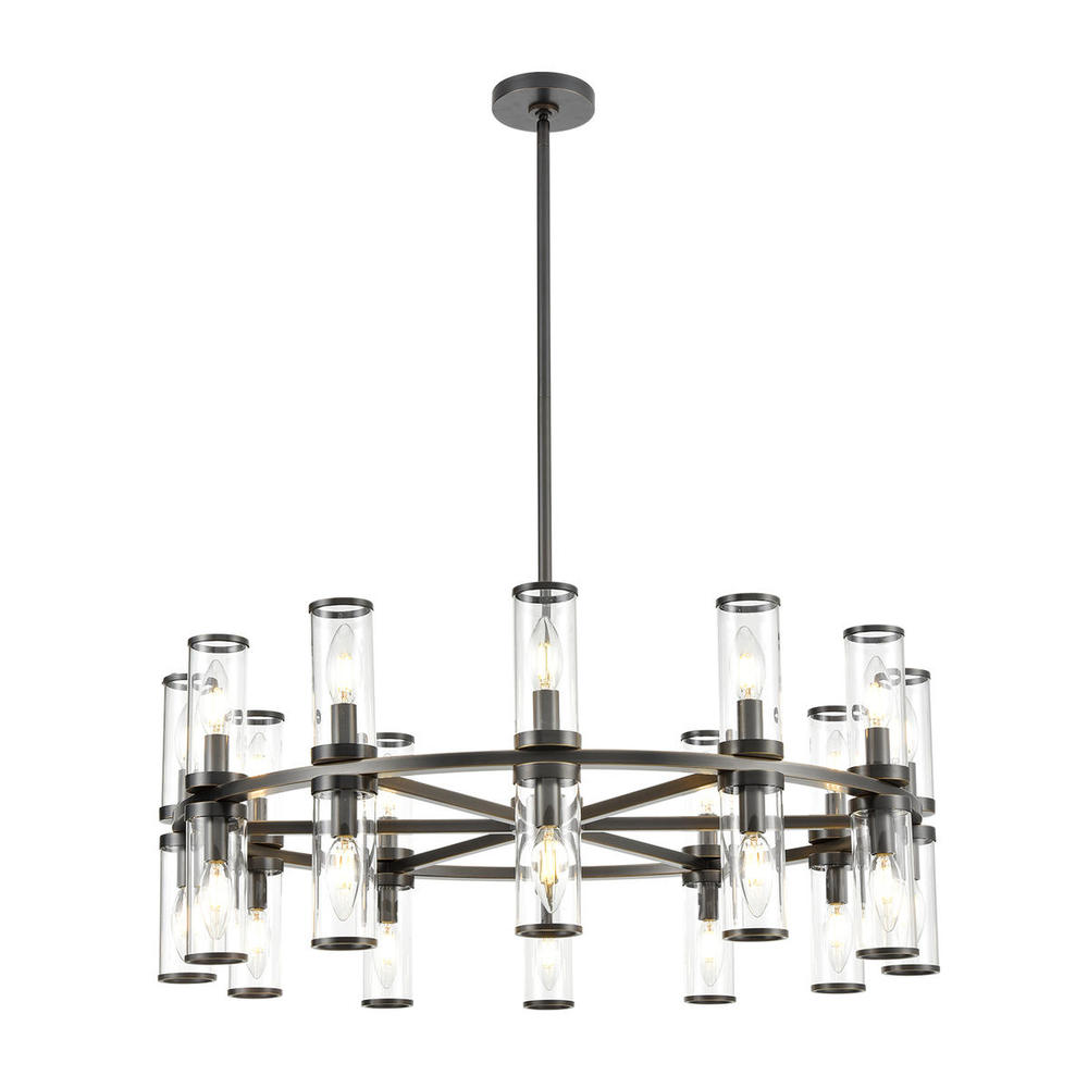 Revolve Clear Glass/Urban Bronze 24 Lights Chandeliers