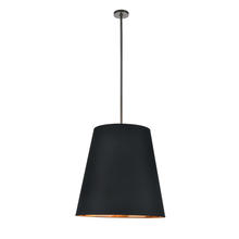 Alora Lighting PD311025UBBG - Calor 25-in Black Linen With Gold Parchment/Urban Bronze 3 Lights Pendant