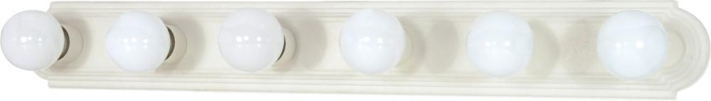 6 Light - 36" Vanity Strip - Textured White Finish