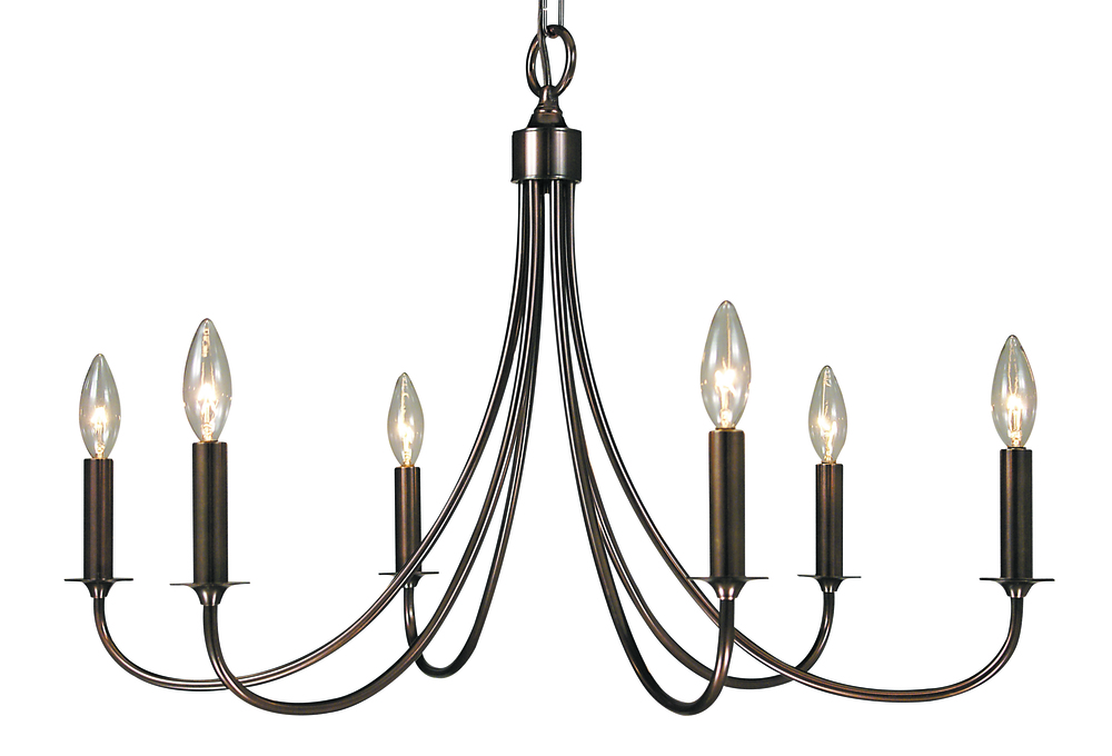 6-Light Polished Silver Maisonette Dining Chandelier