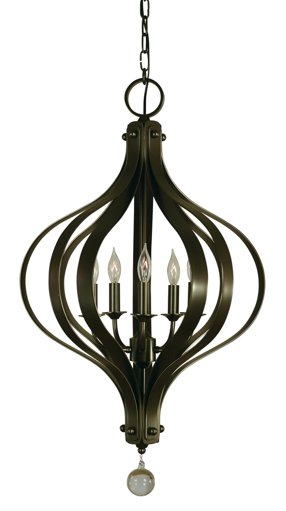 5-Light Polished Nickel Aries Chandelier