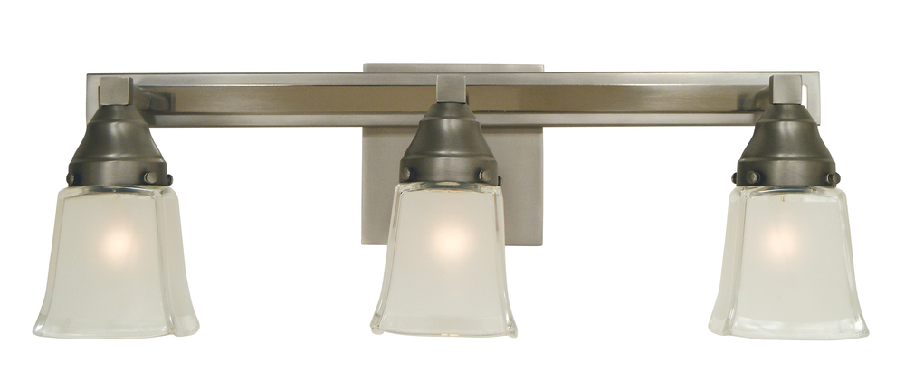 3-Light Satin Pewter/Polished Nickel Mercer Sconce