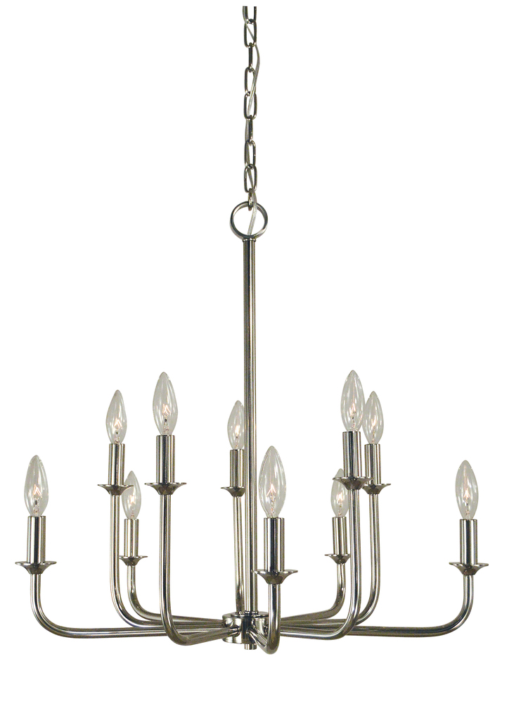 10-Light Polished Nickel Boulevard Chandelier