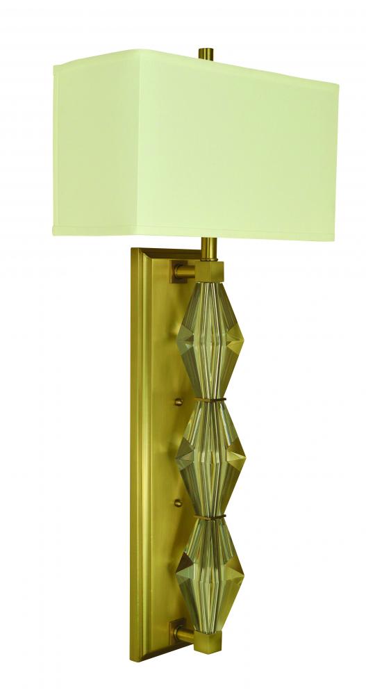 2-Light Brushed Brass Sconce