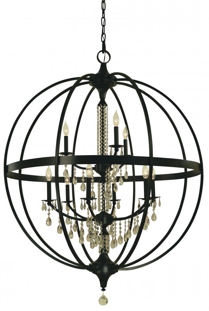 9-Light Matte Black Olivia Foyer Chandelier