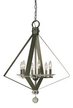 Framburg 4926 PN/MBLACK - 6-Light Polished Nickel/Matte Black Ice Chandelier