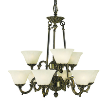 Framburg 7889 MB/CM - 9-Light Mahogany Bronze Napoleonic Dining Chandelier