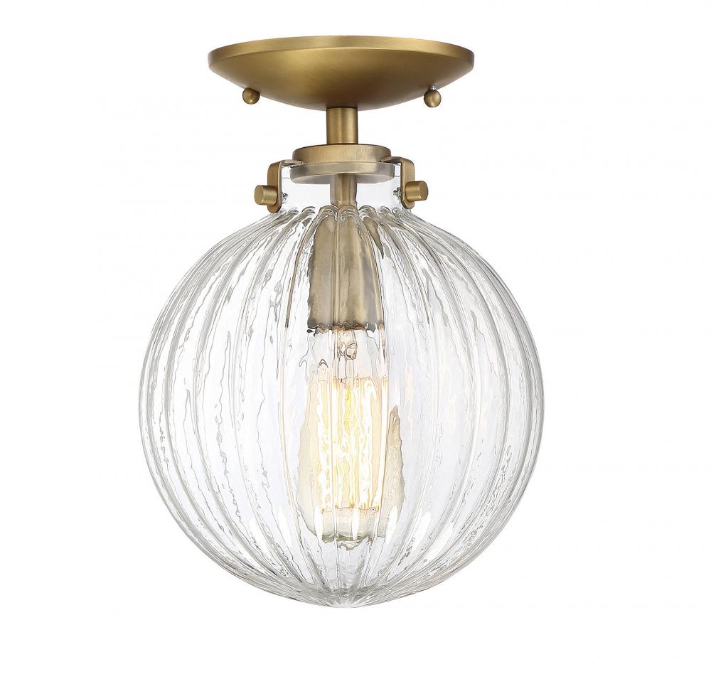 1-Light Ceiling Light in Natural Brass