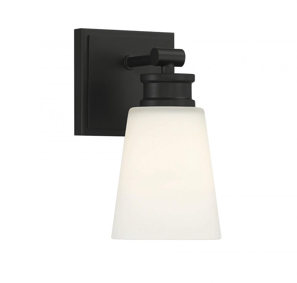 1-Light Wall Sconce in Matte Black