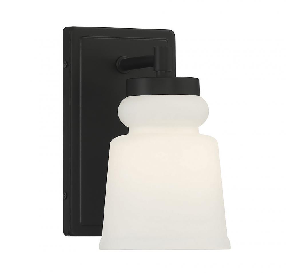 1-Light Wall Sconce in Matte Black