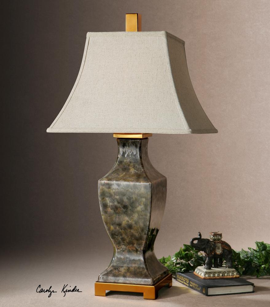 One Light Plated Coffee Bronze Table Lamp