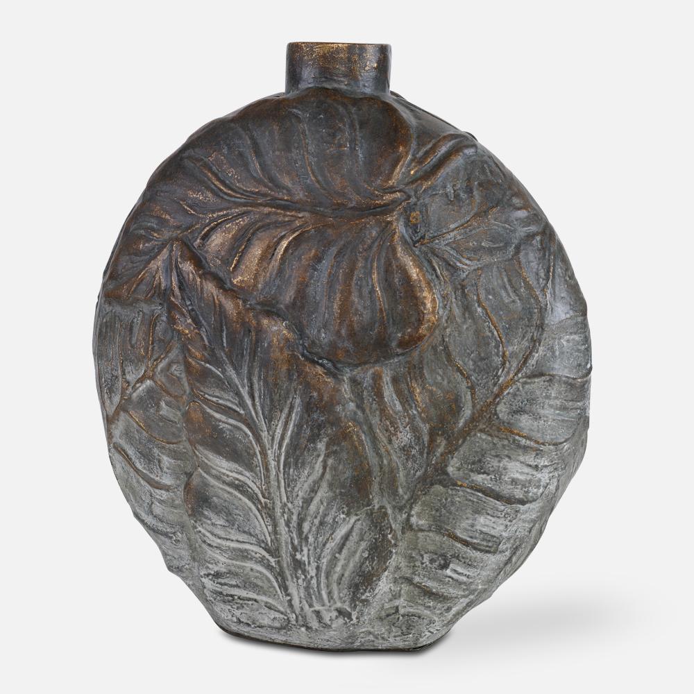 Palm Aged Patina Paradise Vase