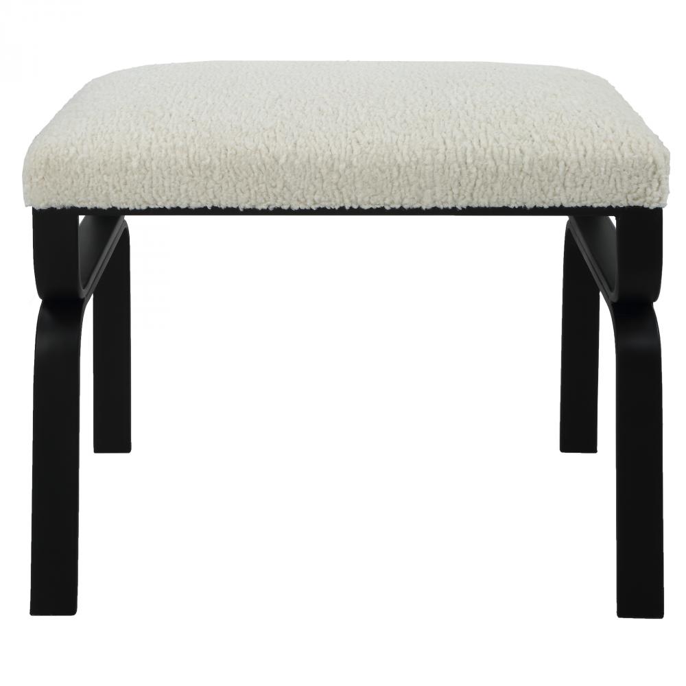 Diverge White Shearling Small Bench