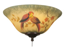 Fanimation G439 - 13 inch Glass Bowl - Hand Painted Parrot