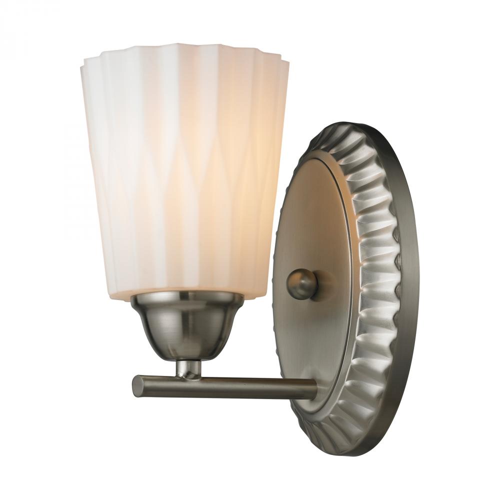 One Light Brushed Nickel Bathroom Sconce