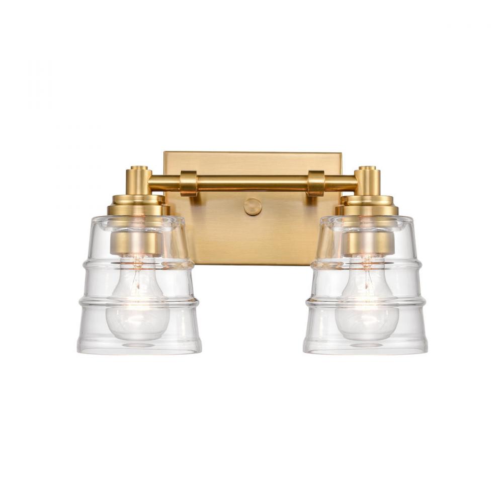 Pulsate 13'' Wide 2-Light Vanity Light - Satin Brass