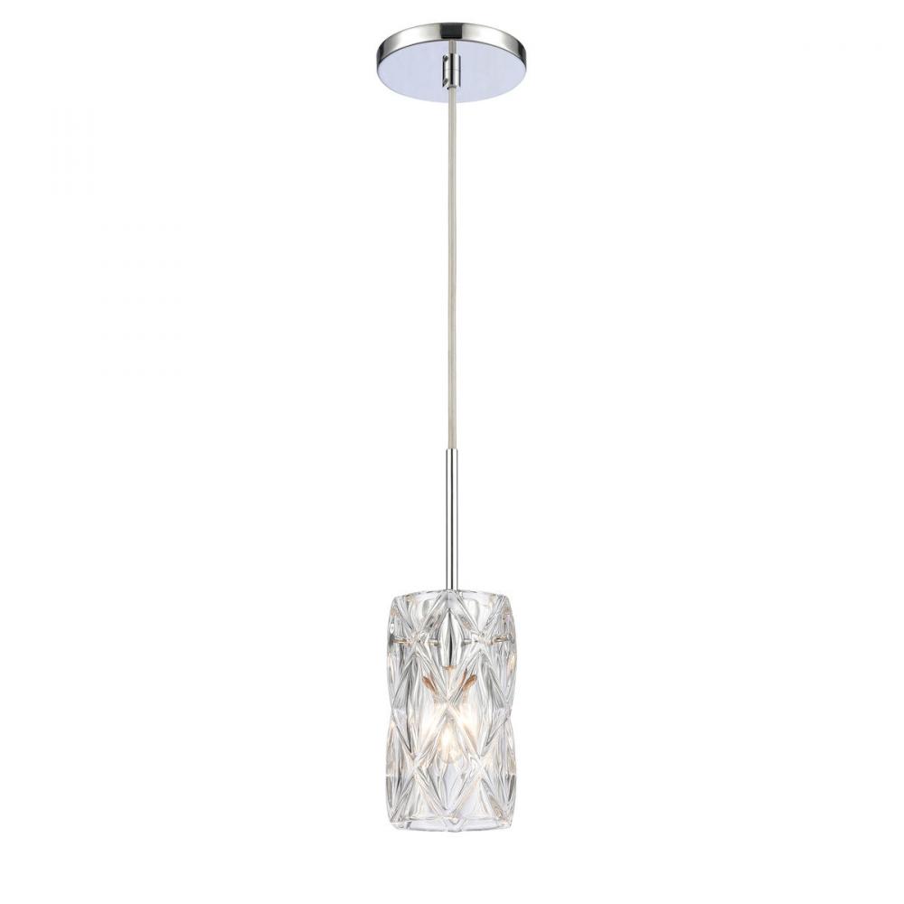 Forma de Crystal 4'' Wide 1-Light Mini Pendant - Polished Chrome